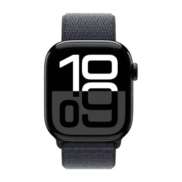 Apple Watch Series 10 42mm Aluminum Jet Black Case Ink Sport Loop